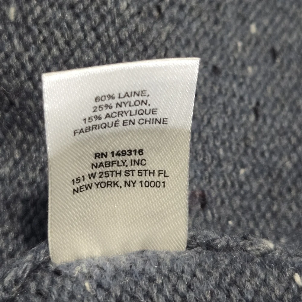 Line Of Trade Mens Blue Gray Confetti Wool Blend Crewneck Sweater Size XL